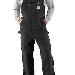Carhartt Black Loose Fit Firm Duck Bib Overall, 36x36